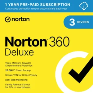 Norton – 360 Deluxe (3 Device) Antivirus Internet Security Software
